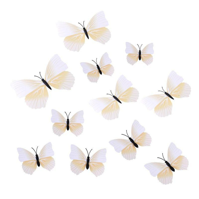 Бабочки на магнитах декоративные 12 штук бело-бежевый Киев - изображение 6