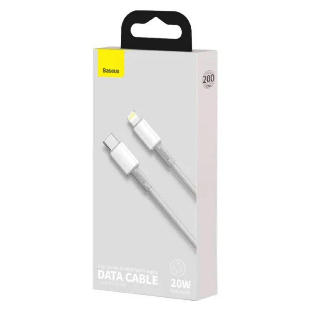 Кабель Type-C - Lightning Baseus High Density Braided для швидкого заряджання та передачі даних PD 20W 2m колір білий CATLGD-A02 Одеса - фото 2