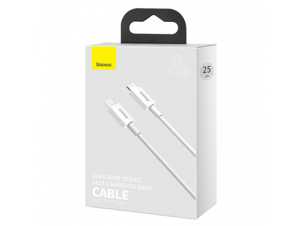 Кабель Baseus Superior Series Fast Charging Data Cable Type-C to iP PD 20W 0.25m White Київ - фото 4
