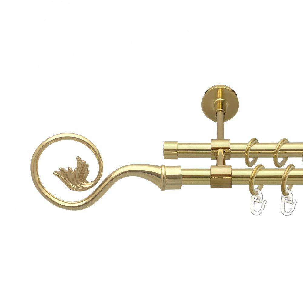 Карниз Orvit Ніка металевий дворядний закритий гладка труба кільце металеве Золото 16\16 мм 200 см Львов - изображение 1