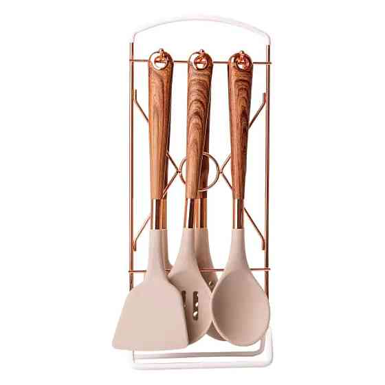 Набір кухонного приладдя на підставці 6 штук кухонні аксесуари Дерево YRUR8 Коломия