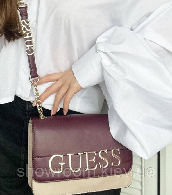 Жіноча сумка Guess (W800SS) бордова Київ - фото 3
