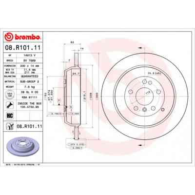 Тормозной диск Brembo 08.R101.11 Винница