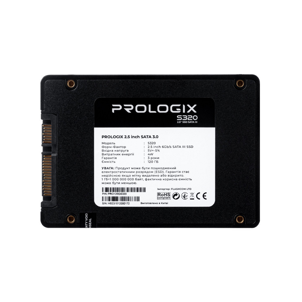 Накопичувач SSD 120 GB Prologix S320 2.5" SATAIII TLC (PRO120GS320) 2.5" Харків - фото 1