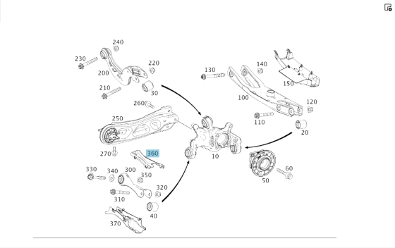 Mercedes-Benz  A2463520888 Накладка заднього поперечного важеля CLA Shooting Brake X117 CLA C117 GLA X156 A-class W176 B-class W242 B-class W246 Одесса