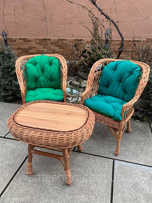 Мебель плетеная из лозы с журнальным столом и накидками на кресла Киев - изображение 2