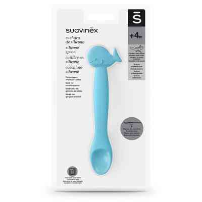 Набір дитячого посуду Suavinex Ложка силіконова, блакитний кит (401352) Вінниця