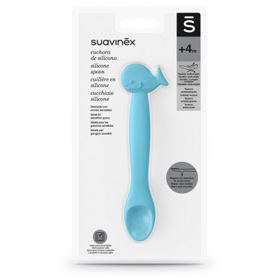 Набор детской посуды Suavinex Ложка силіконова, блакитний кит (401352) Винница - изображение 3