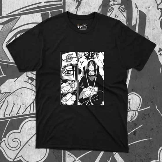 Футболка мужская с принтом Наруто Ітачі Учіха Balck Edition Размер 48 Anime0303 Днепр