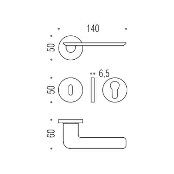 Ручка Colombo Slim FF 11 RSB мат хром R ф / з Киев