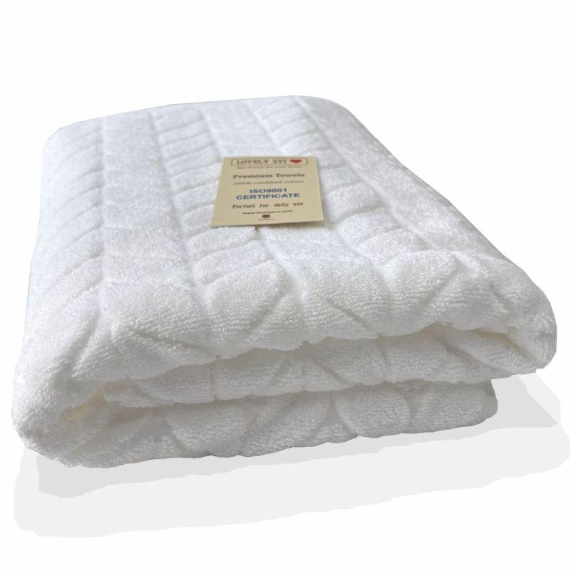 Полотенце банное Lovely Svi хлопок жаккардовое для ванной, в подарочном пакете - 70 х 140 см Milano Белый Киев - изображение 1