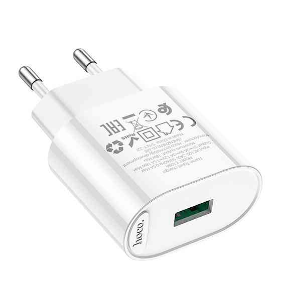 Мережевий зарядний пристрій HOCO C109A Fighter single port QC3.0 charger set 18W White Киев