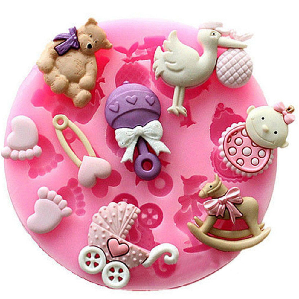 Молд силиконовый детские аксессуары 8 см розовый Киев - изображение 1