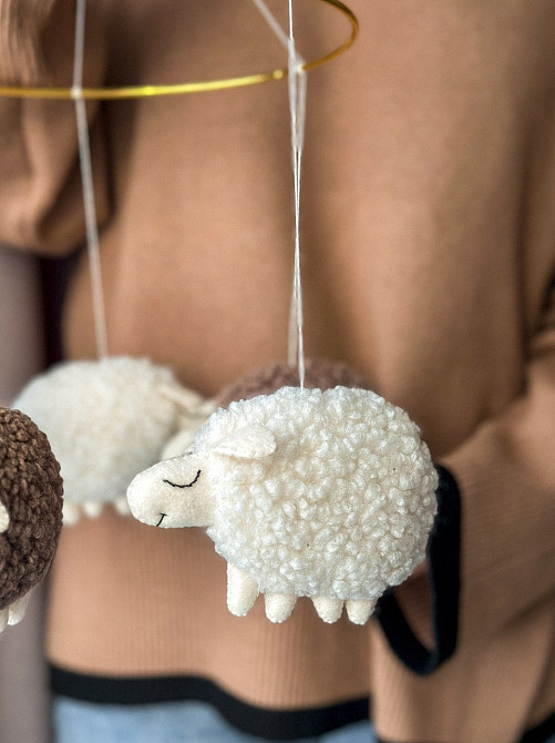 Дитячий музичний мобіль на ліжечко для немовлят WooolyWool «Баранці» з 35 мелодіями Київ - фото 10