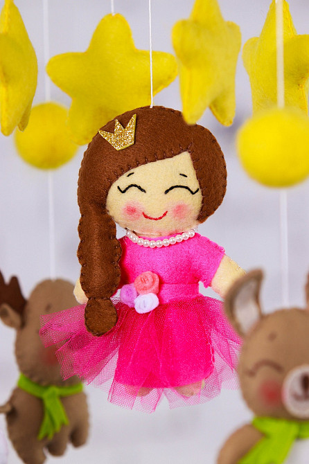 Дитячий музичний мобіль на ліжечко для немовлят WooolyWool "Принцеса" з 35 мелодіями (М002) Київ - фото 2