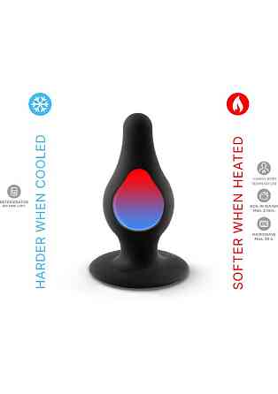 Анальная пробка термореактивная Silexd Plug Model 2 конической формы, черная, S Sex Aura Киев