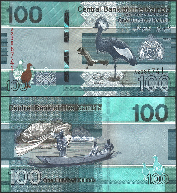 Гамбія 100 даласи 2019 UNC Полтава - фото 1