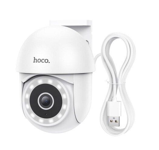 Зовнішня камера відеоспостереження Hoco D2 PTZ HD camera 3мп IP65 FHD (Біла) Вінниця - фото 1
