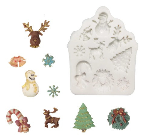 Молд новогодний силиконовый 79 на 98 мм серый Киев - изображение 5