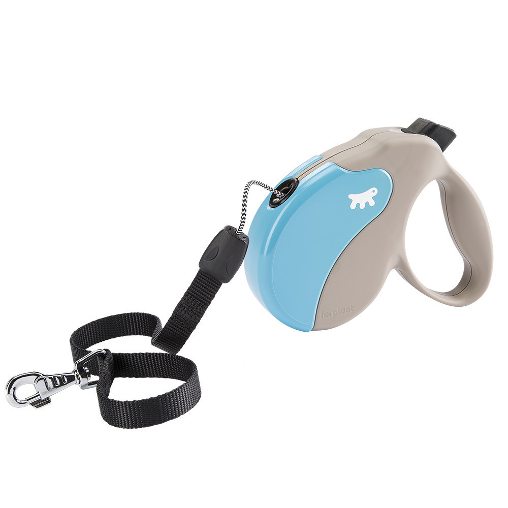 Поводир - рулетка для собак з шнуром Ferplast Amigo Cord (Ферпласт Аміго Корд) 15 x 3.6 x h 14 cм - M, Голубий Запоріжжя - фото 1