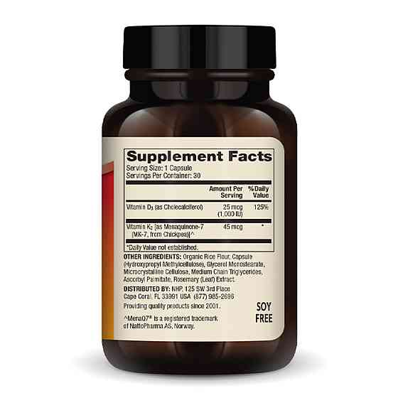 Вітаміни D3 та К2 Dr. Mercola Vitamins D3 & K2  Low Dose 30 капсул Київ
