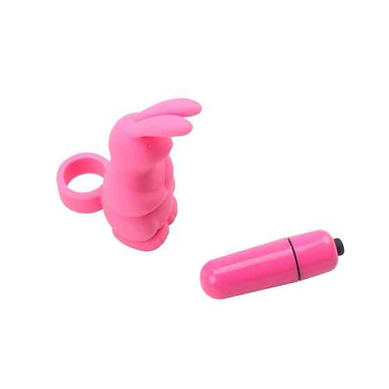 Вибратор для клитора на палец Chisa Mis Sweet Sweetie Rabbit в форме кролика, розовый Sex Aura Киев