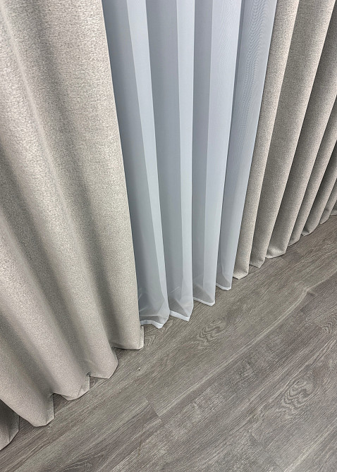 Преміум шторна тканина blackout 100%, двостороння, колекція “ASHEN NIGHT” колір попелястий 1842ш Київ - фото 7