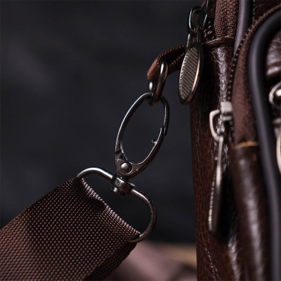 Сумка Vintage Поясна з натуральної шкіри Коричнева (21486) Вінниця - фото 3