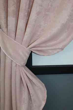 Комплект коротких штор VR-Textil Жакард Sultan YL № 1370ш Блідо-рожевий 130х170 см 2 шт (35-0090) Київ