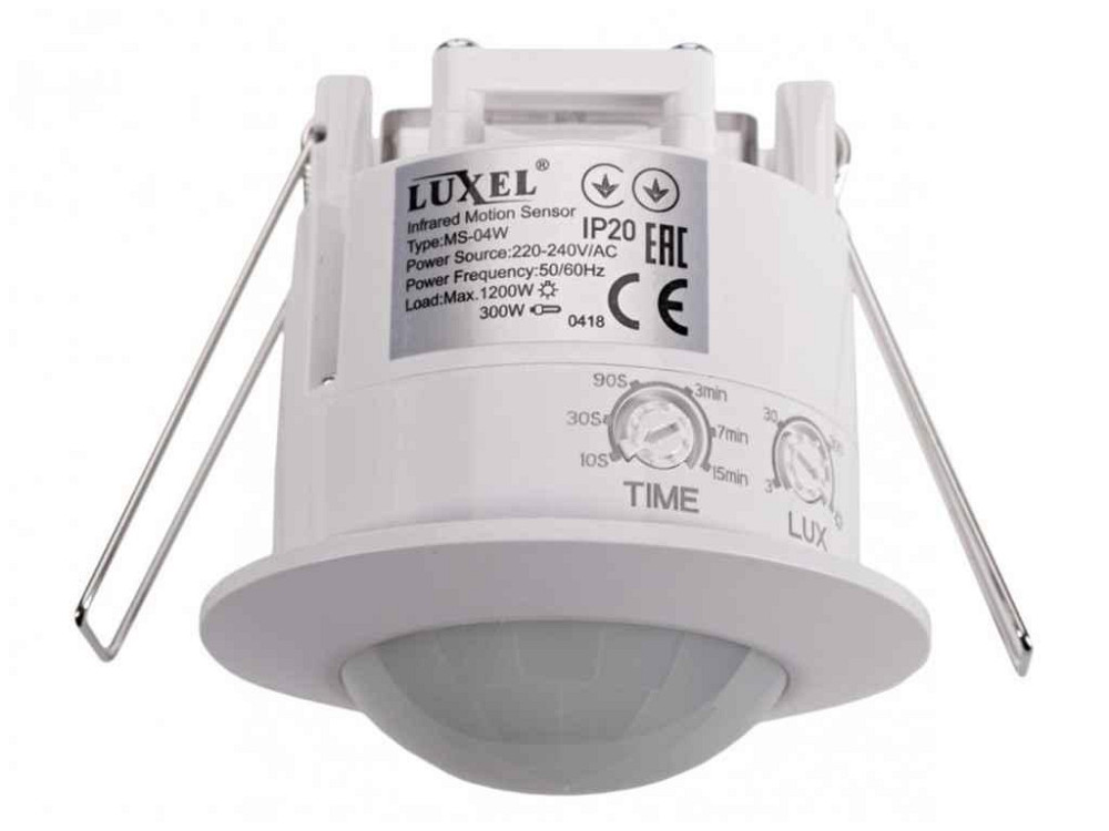 Датчик руху 0,5Вт,IP20, 3-2000 LUX (MS-04W) ТМ LUXEL Київ - фото 1