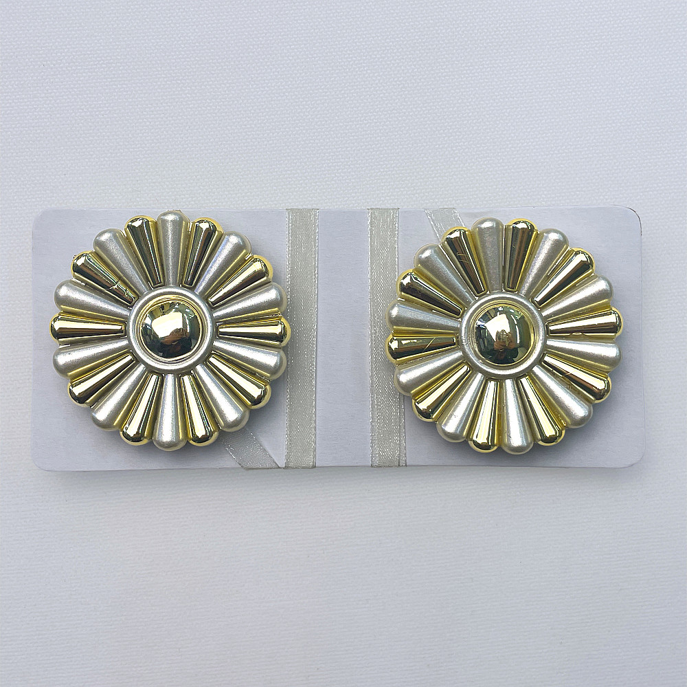 Магниты для штор и гардин Хризантема набор 2 шт Серый с золотистым (81-302) Киев - изображение 6