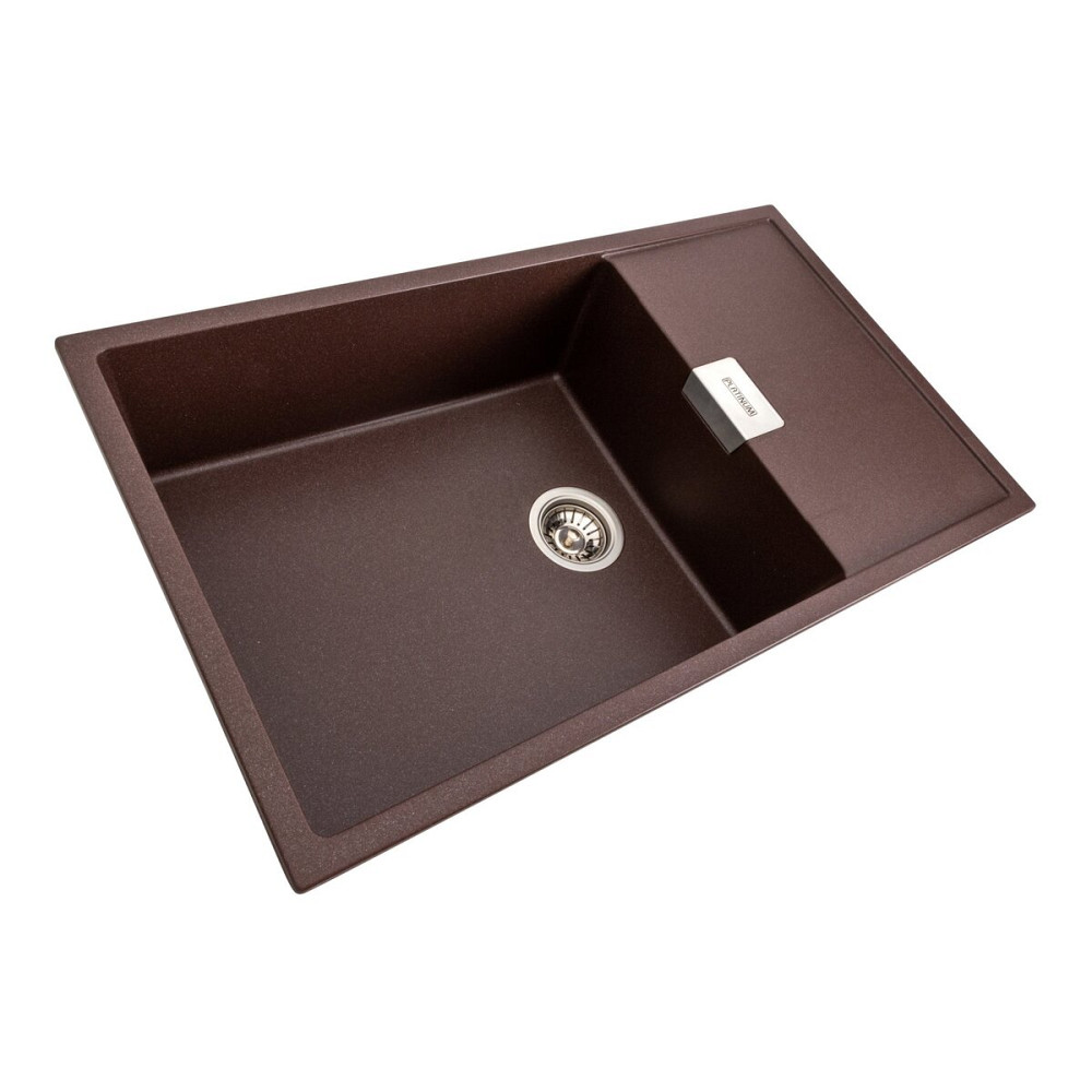 PLATINUM Гранітна мийка для кухні Platinum 8650 DIAMOND матова (мокко) Київ - фото 2