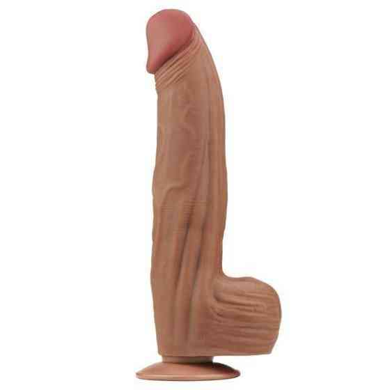 Фалоімітатор - Sliding-Skin Dual Layer Dong 12" Brown Sex Aura Київ