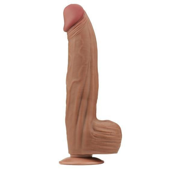 Фалоімітатор - Sliding-Skin Dual Layer Dong 12" Brown Sex Aura Київ - фото 2
