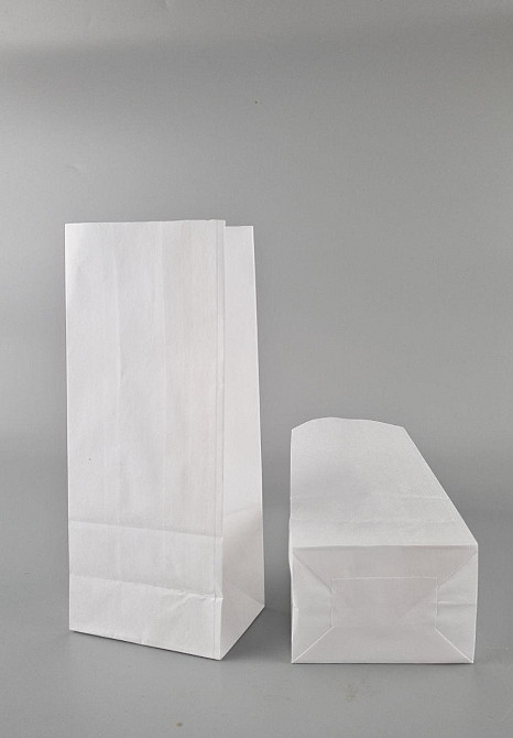 Пакет паперовий 21,5*9*6,5 см 70 г\м2 з дном білий 25 шт Харків - фото 1