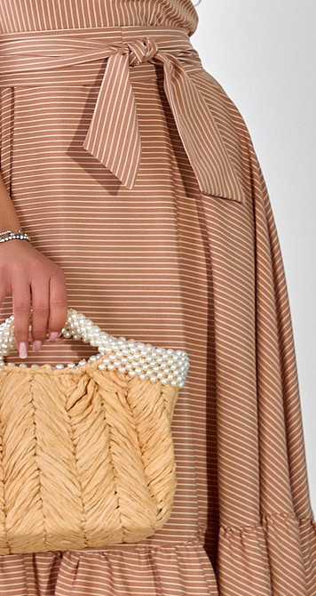 Бежевое платье в полоску (46) Киев - изображение 3