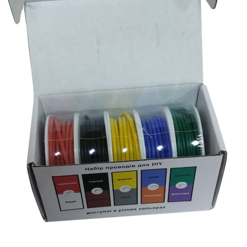 Набор проводов в силиконовой оплетке 1жила 17AWG 5цветов по 4м луженая медь Винница - изображение 2
