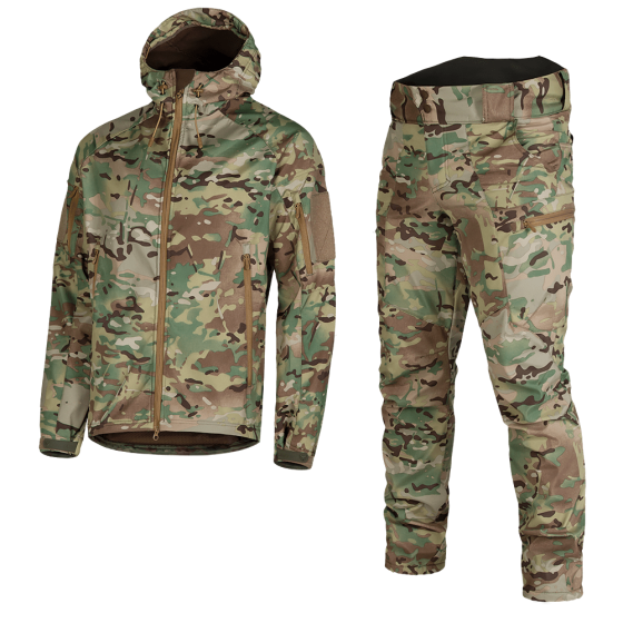 Костюм влаго-ветрозащитный SoftShell (куртка и штаны) Мультикам S Винница