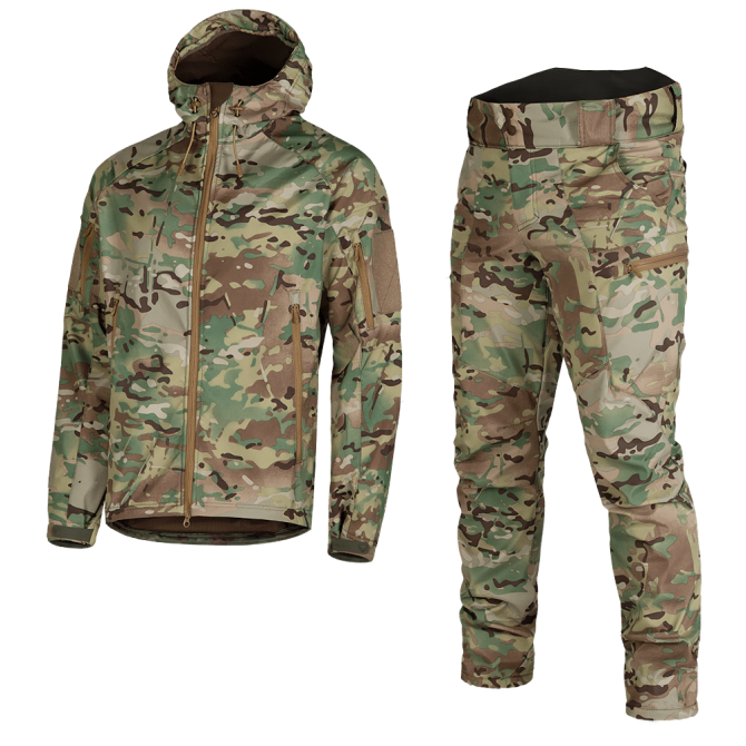 Костюм влаго-ветрозащитный SoftShell (куртка и штаны) Мультикам S Винница - изображение 1
