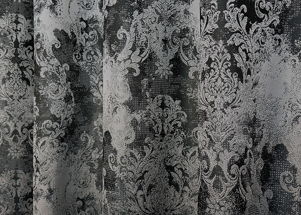 Комплект штор на люверсах VR-Textil Льон Преміум № 1695ш Чорний з сірим 150х280 см 2 шт (37-0247) Київ - фото 8