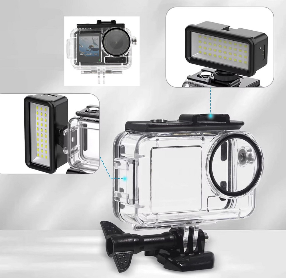 Аквабокс DJI Action 5 Pro/4/3 30м з кріпленням для ліхтаря AC Prof 4895 SBR Київ - фото 4