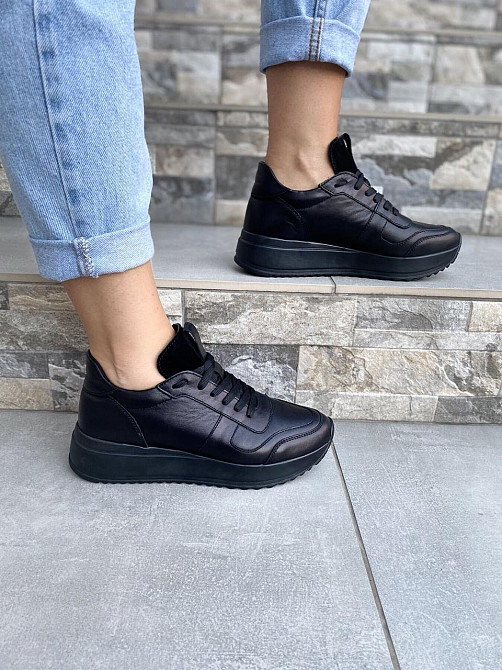 EMELI Кросівки жіночі EMELI 821/13 чорні (весна-осінь, шкіра натуральна) (4129) Коломия - фото 4