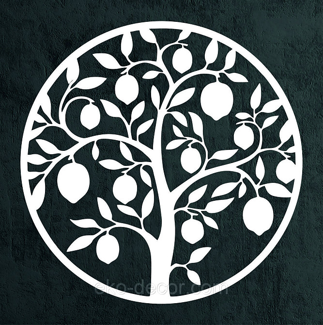 Декоративное настенное 3D Панно «Дерево в кругу» Декор на стену с объемом 70*70 см, Белый Киев - изображение 8