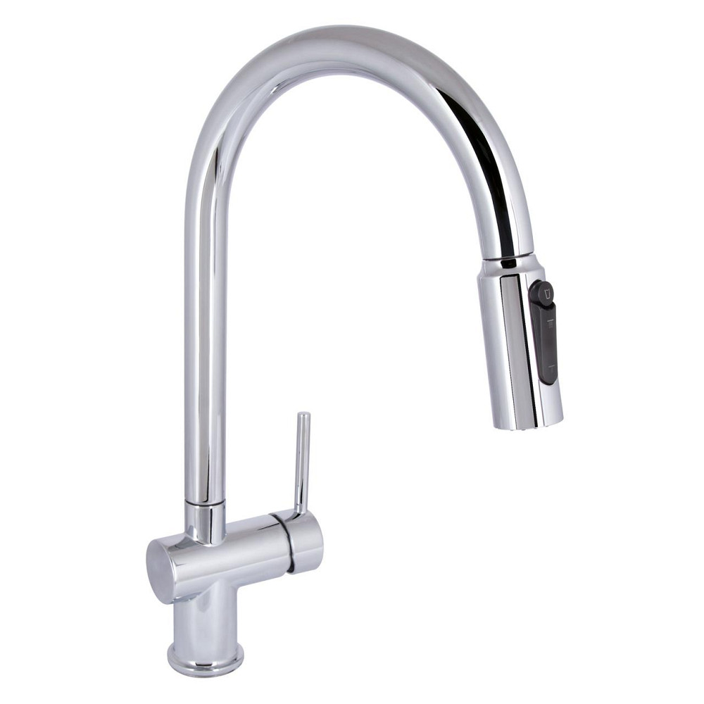 Змішувач для кухні Qtap Rozcesti з висувним виливом з під'єднанням для питної води QTROZ366CRM45938 Chrome Київ - фото 1