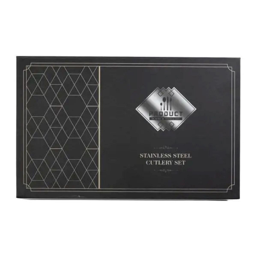 Столовые приборы на 6 персон, 24 предмета, золотистые с черным Киев - изображение 5