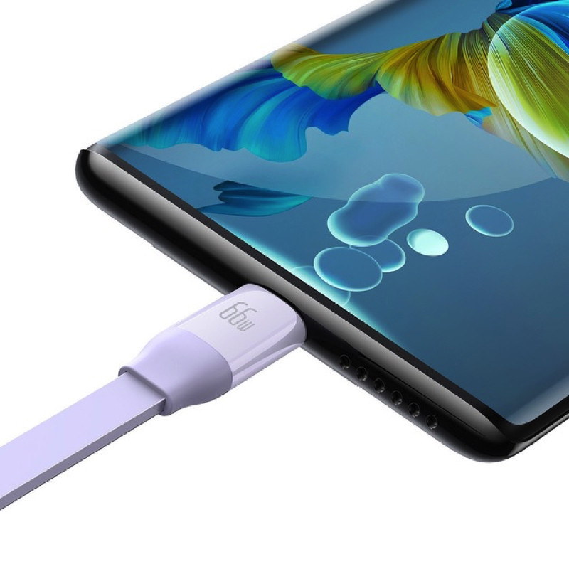Кабель Baseus Bright Mirror 2 Series Retractable 3-in-1 Fast Charging  Data Cable USB to M+L+C 66W 1.1m Purple Киев - изображение 4