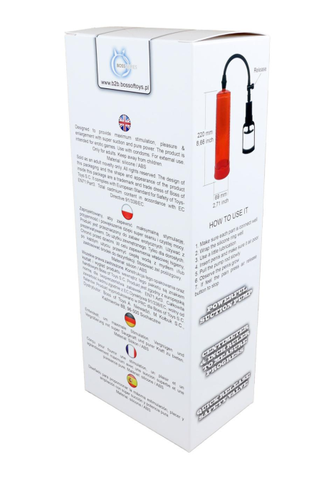 Вакуумная помпа Boss Series: Power pump MAX - Red, BS6000010 Sex Aura Киев - изображение 3