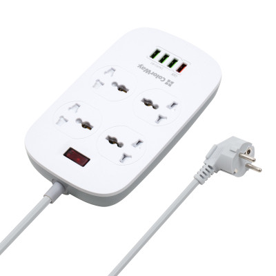 Мережевий фільтр живлення ColorWay 4 розетки/4USB White 1.8м (1QC3.0 + 3 AUTO ID) (CW-CHU44QW) Вінниця - фото 1
