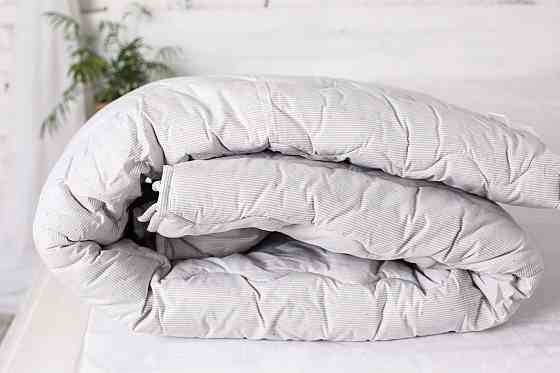 Ecotton Ковдра Novita двоспальна 172х205 см шерстяна стьогана бязь світло-сіра 10-0090 Grey Коломия