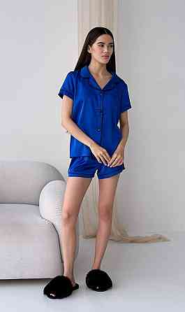 Коплект жіночій шовковий сорочка з шортами Електрик ч/к M Харків